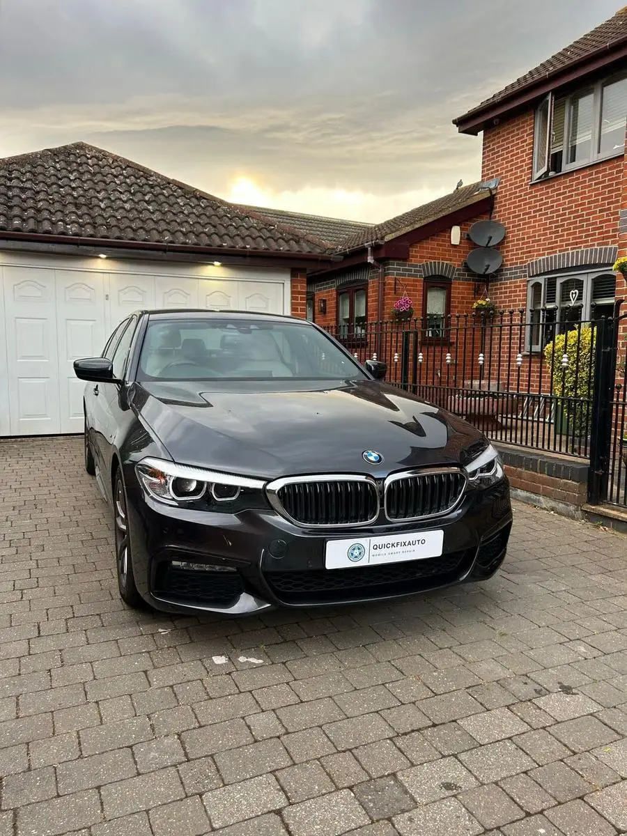 BMW bumper repaired and repainted ready for lease inspection